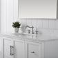 60 Inch Single Sink Bathroom Vanity in White with Marble Countertop & Backsplash - Vanity Art VA5060-SW