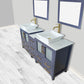 72 Inch Double Sink Bathroom Vanity in Blue with Marble Countertop - Vanity Art VA3130-72B