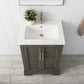 24 Inch Single Sink Bathroom Vanity in Gray with Ceramic Sink and Countertop - Vanity Art VA5024-SG