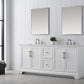 72 Inch Double Sink Bathroom Vanity in White with Marble Countertop & Backsplash - Vanity Art VA5072-DW