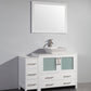 48 Inch Single Sink Bathroom Vanity in White with Marble Countertop - Vanity Art VA3136-48W