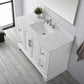 48 Inch Single Sink Bathroom Vanity in White with Marble Countertop & Backsplash - Vanity Art VA5048-W