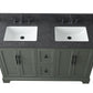 54 Inch Double Sink Bathroom Vanity in Vintage Green with Marble Countertop & Backsplash - Vanity Art VA5054-VG