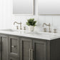 54 Inch Double Sink Bathroom Vanity in Gray with Marble Countertop & Backsplash - Vanity Art VA5054-SG