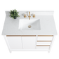 42 Inch Single Sink Bathroom Vanity in White with Marble Countertop - Vanity Art VA8042-W