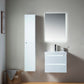 24 Inch LED Lighted Wall Hung Single Sink Bathroom Vanity in White with Resin Top - Vanity Art VA6024WL