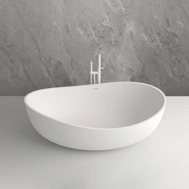 Freestanding Solid Surface Resin Matte Bathtub 63 Inch x 37.5 Inch - Vanity Art VA6918-ML