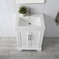 24 Inch Single Sink Bathroom Vanity in White with Ceramic Sink and Countertop - Vanity Art VA5024-W