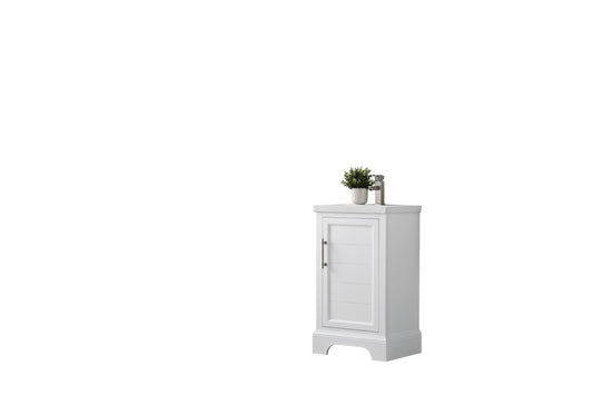 20 Inch Single Sink Bathroom Vanity in White with Ceramic Sink and Countertop - Vanity Art VA5020-W