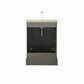 24 Inch Single Sink Bathroom Vanity in Gray with Ceramic Sink and Countertop - Vanity Art VA5024-SG