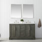 54 Inch Double Sink Bathroom Vanity in Gray with Marble Countertop & Backsplash - Vanity Art VA5054-SG