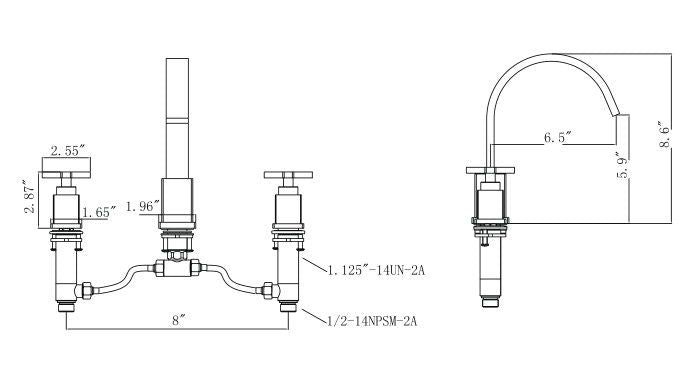 Legion Furniture ZY2511-OR UPC Faucet with Drain - Oil Rubber Black