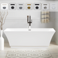 67 Inch Freestanding White Acrylic Bathtub with Overflow And Pop-Up Drain - Vanity Art VA6817-L-BN