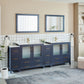 96 Inch Double Sink Bathroom Vanity in Blue with Ceramic Countertop - Vanity Art VA3036-96B