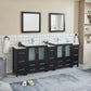 96 Inch Double Sink Bathroom Vanity in Espresso with Ceramic Countertop - Vanity Art VA3030-96E