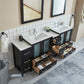 84 Inch Double Sink Bathroom Vanity in Espresso with Ceramic Countertop - Vanity Art VA3030-84E