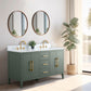 60 Inch Double Sink Bathroom Vanity in Vintage Green with Marble Countertop - Vanity Art VA9060-DVG