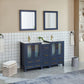 60 Inch Double Sink Bathroom Vanity in Blue with Ceramic Countertop - Vanity Art VA3024-60B