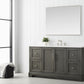 60 Inch Single Sink Bathroom Vanity in Gray with Marble Countertop & Backsplash - Vanity Art VA5060-SSG