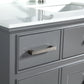 48 Inch Single Sink Bathroom Vanity in Gray with White Marble Countertop - Vanity Art VA1048G