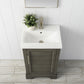 20 Inch Single Sink Bathroom Vanity in Gray with Ceramic Sink and Countertop - Vanity Art VA5020-SG