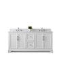 72 Inch Double Sink Bathroom Vanity in White with Marble Countertop & Backsplash - Vanity Art VA5072-DW