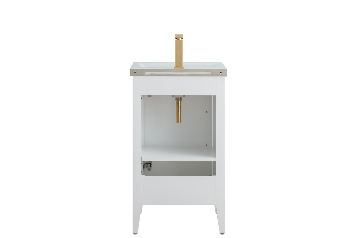 20 Inch Single Sink Bathroom Vanity in White with Ceramic Top - Vanity Art VA9020-W