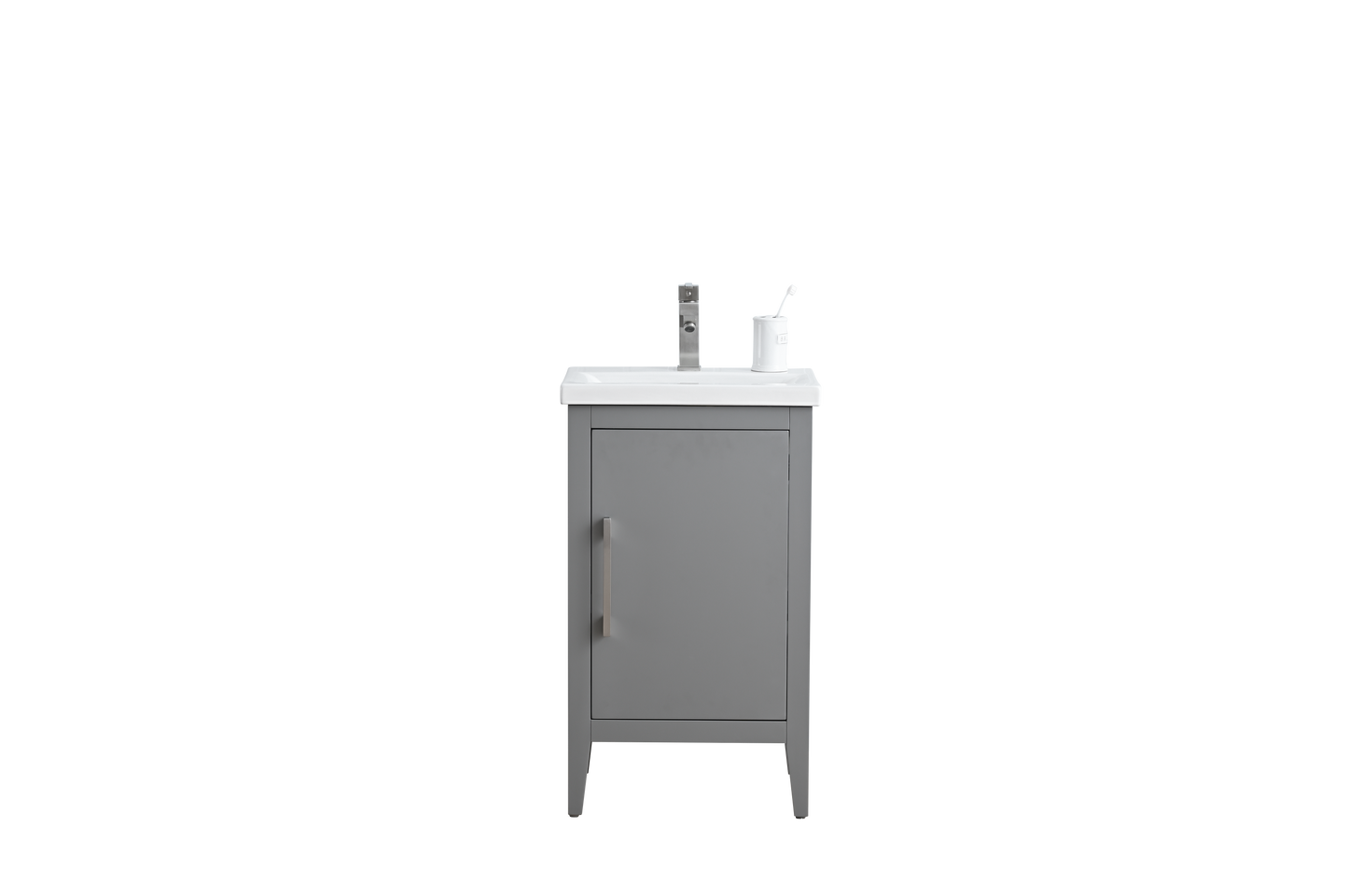 20 Inch Single Sink Bathroom Vanity in Cashmere Gray with Ceramic Top - Vanity Art VA9020-G