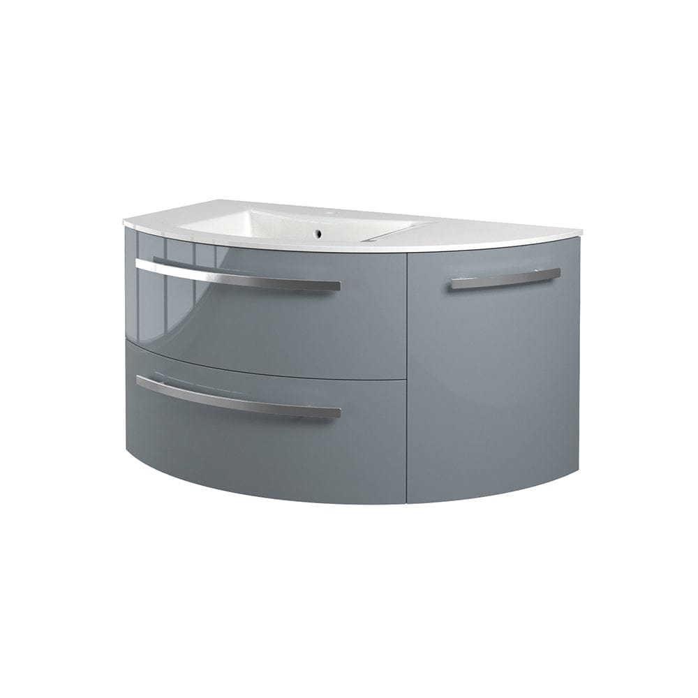 Latoscana AM38OPT1G Latoscana Ameno 38" Vanity with Left Rounded Cabinet in Gray AM38OPT1G