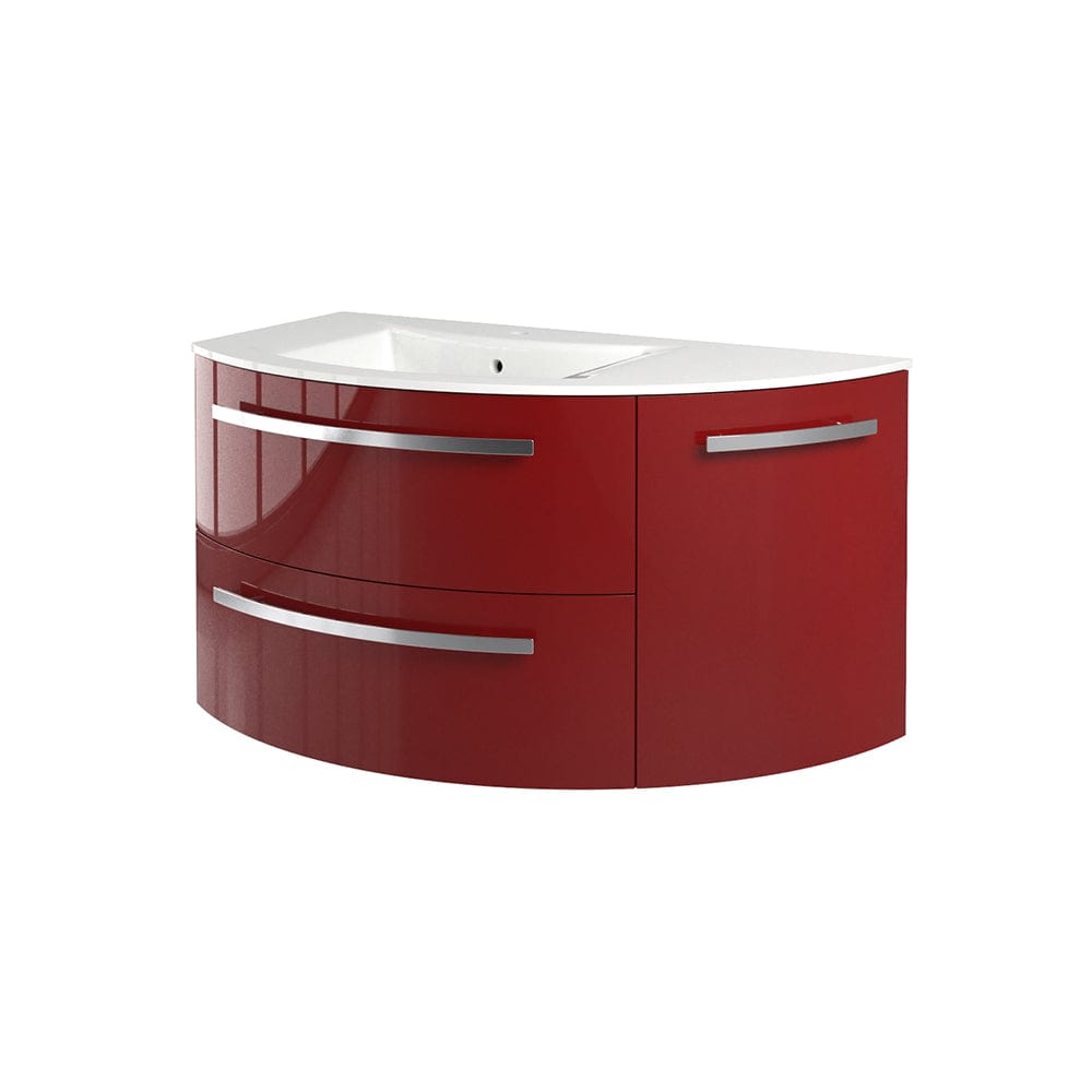 Latoscana AM38OPT1R Latoscana Ameno 38" Vanity with Left Rounded Cabinet in Red AM38OPT1R