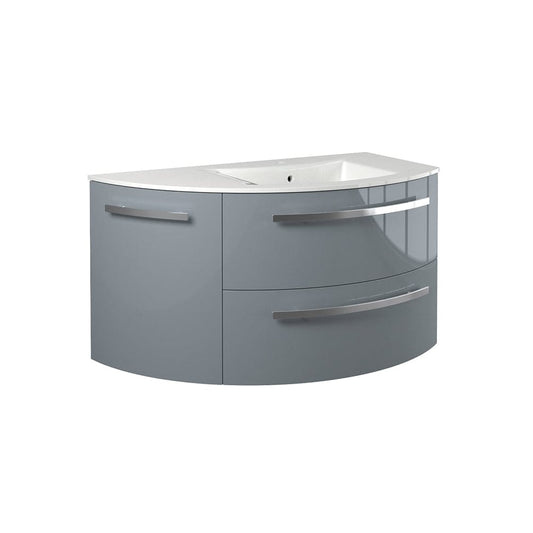 Latoscana AM38OPT2G Latoscana Ameno 38" Vanity with Right Rounded Cabinet in Gray AM38OPT2G