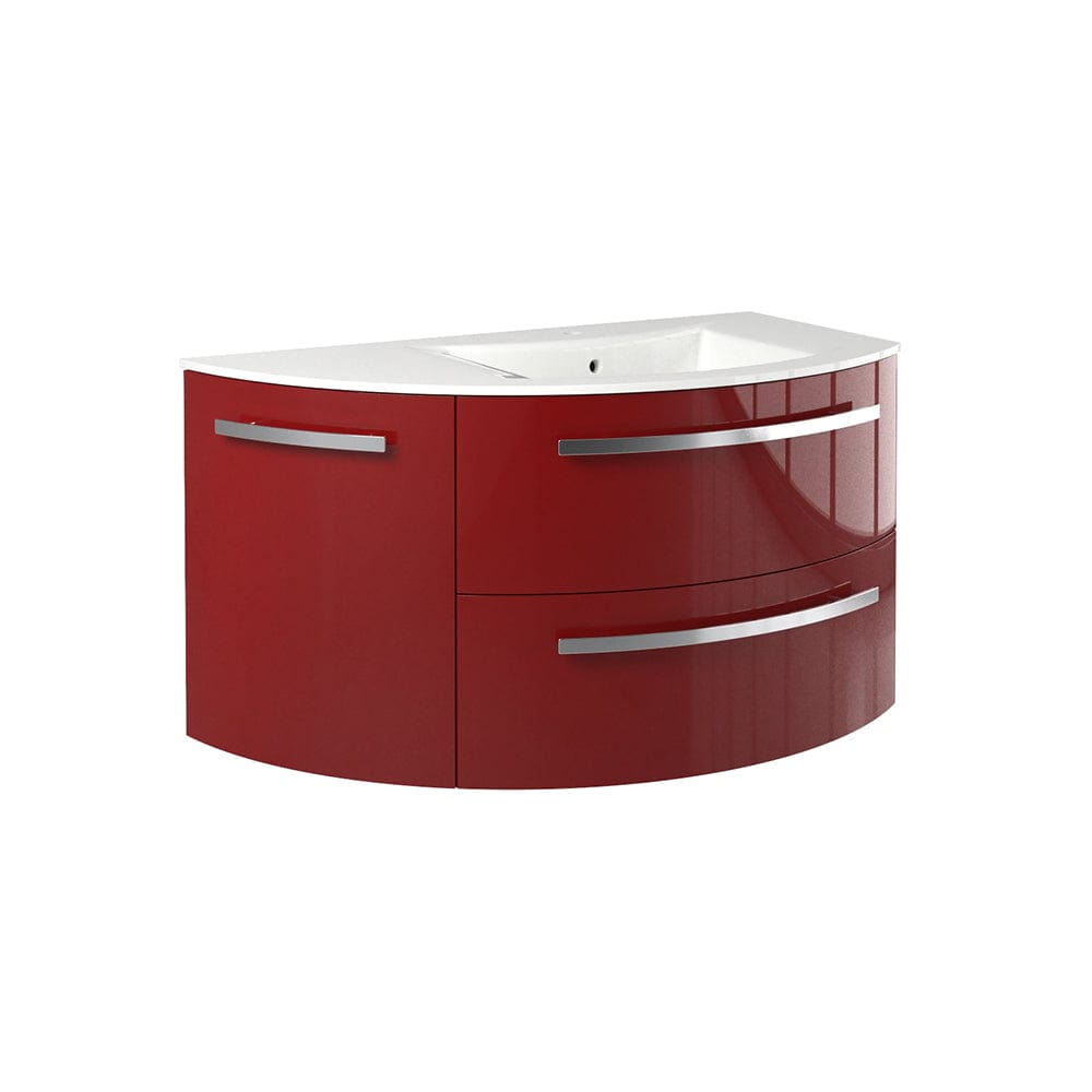 Latoscana AM38OPT2R Latoscana Ameno 38" Vanity with Right Rounded Cabinet in Red AM38OPT2R