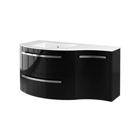 Latoscana AM43OPT1B Latoscana Ameno 43" Vanity with Left Concave Cabinet in Black AM43OPT1B