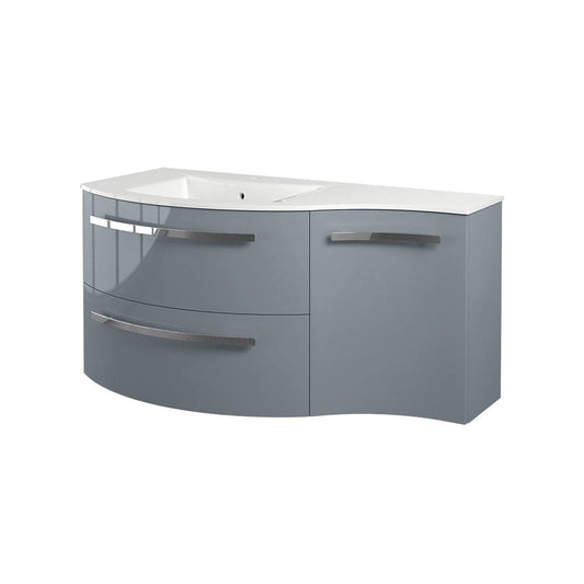 Latoscana AM43OPT1G Latoscana Ameno 43" Vanity with Left Concave Cabinet in Gray AM43OPT1G