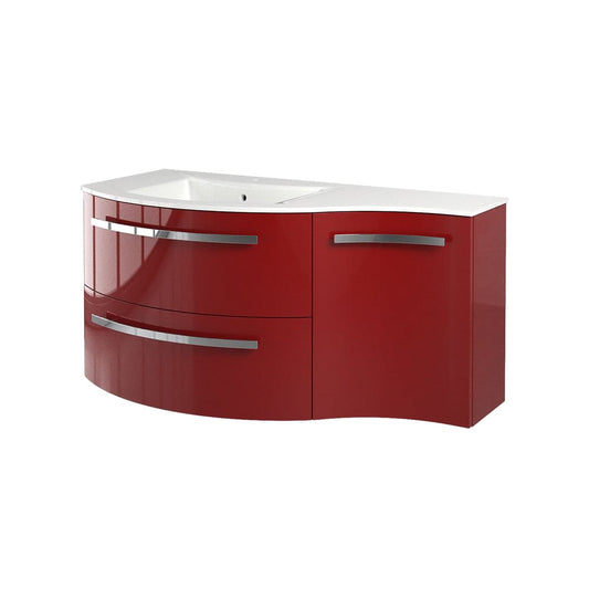 Latoscana AM43OPT1R Latoscana Ameno 43" Vanity with Left Concave Cabinet in Red AM43OPT1R