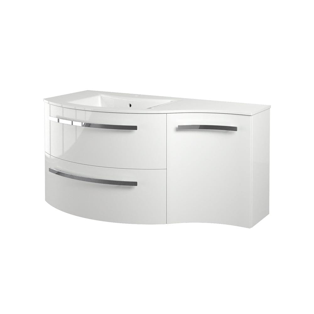 Latoscana AM43OPT1W Latoscana Ameno 43" Vanity with Left Concave Cabinet in White AM43OPT1W