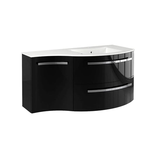 Latoscana AM43OPT2B Latoscana Ameno 43" Vanity with Right Concave Cabinet in Black AM43OPT2B