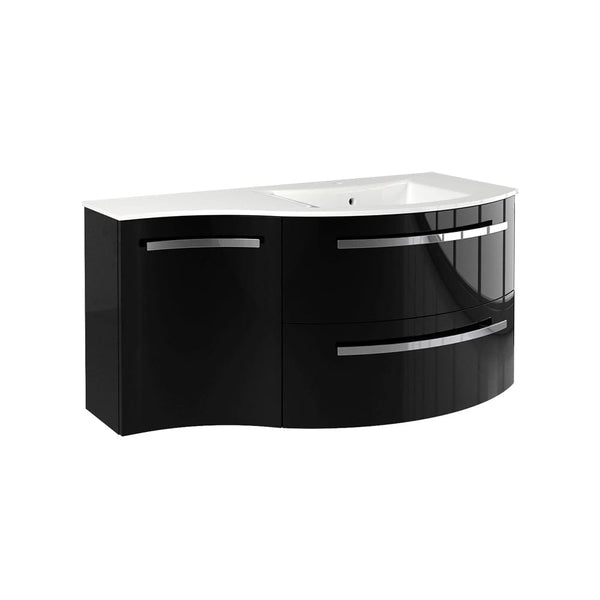 Latoscana AM43OPT2B Latoscana Ameno 43 Vanity with Right Concave Cabinet in Black AM43OPT2B