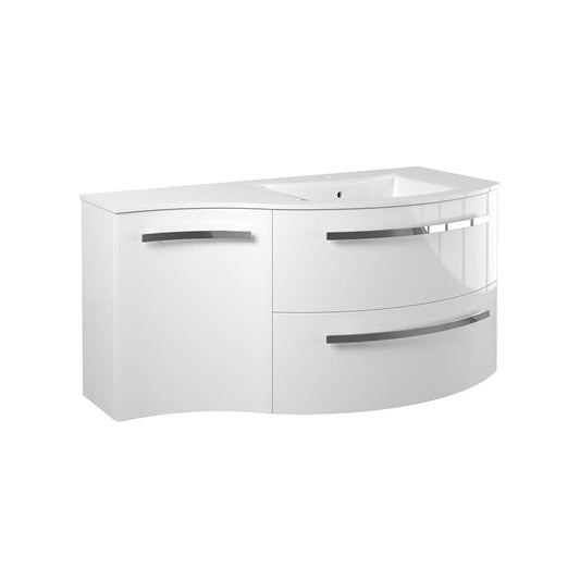 Latoscana AM43OPT2W Latoscana Ameno 43" Vanity with Right Concave Cabinet in White AM43OPT2W