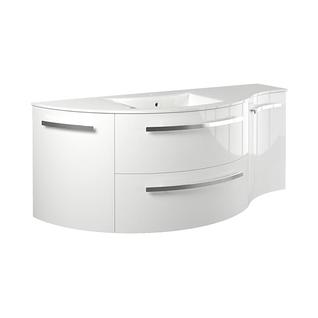 Latoscana AM52LW Latoscana Ameno 52" Vanity with Left Round and Right Concave Cabinet in White AM52LW