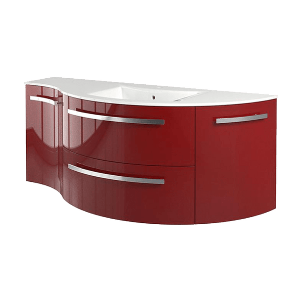 Latoscana AM52RR Latoscana Ameno 52 Vanity with Left Concave and Right Rounded Cabinet in Red AM52RR