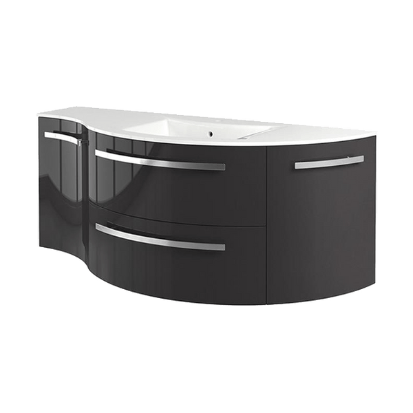 Latoscana AM52RT Latoscana Ameno 52 Vanity with Left Concave and Right Rounded Cabinet in Slate AM52RT