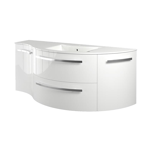 Latoscana AM52RW Latoscana Ameno 52" Vanity with Left Concave and Right Rounded Cabinet in White AM52RW