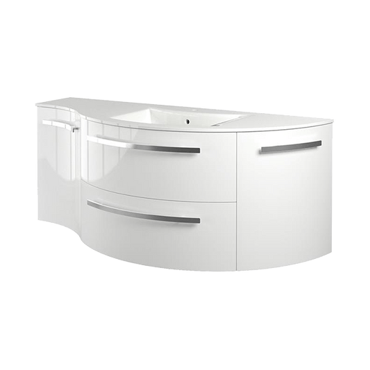 Latoscana AM52RW Latoscana Ameno 52" Vanity with Left Concave and Right Rounded Cabinet in White AM52RW