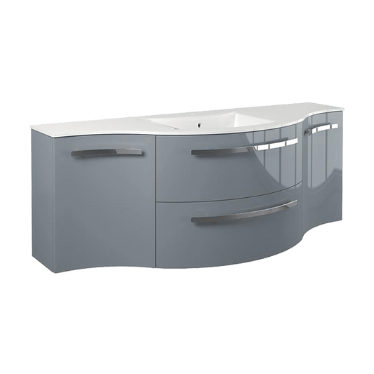 Latoscana AM57G Latoscana Ameno 57" Vanity with Left and Right Concave Cabinets in Gray AM57G