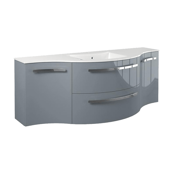 Latoscana AM57G Latoscana Ameno 57 Vanity with Left and Right Concave Cabinets in Gray AM57G