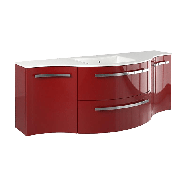 Latoscana AM57R Latoscana Ameno 57" Vanity with Left and Right Concave Cabinets in Red AM57R