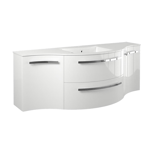 Latoscana AM57W Latoscana Ameno 57" Vanity with Left and Right Concave Cabinets in White AM57W