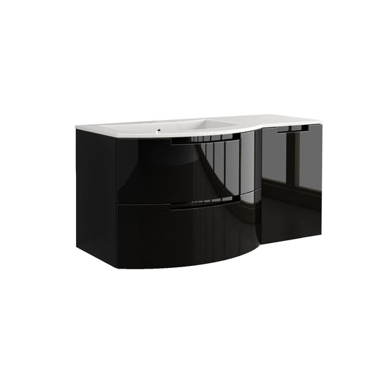 Latoscana OA43OPT2B Latoscana Oasi 43" Vanity with Left Side Cabinet in Black OA43OPT2B