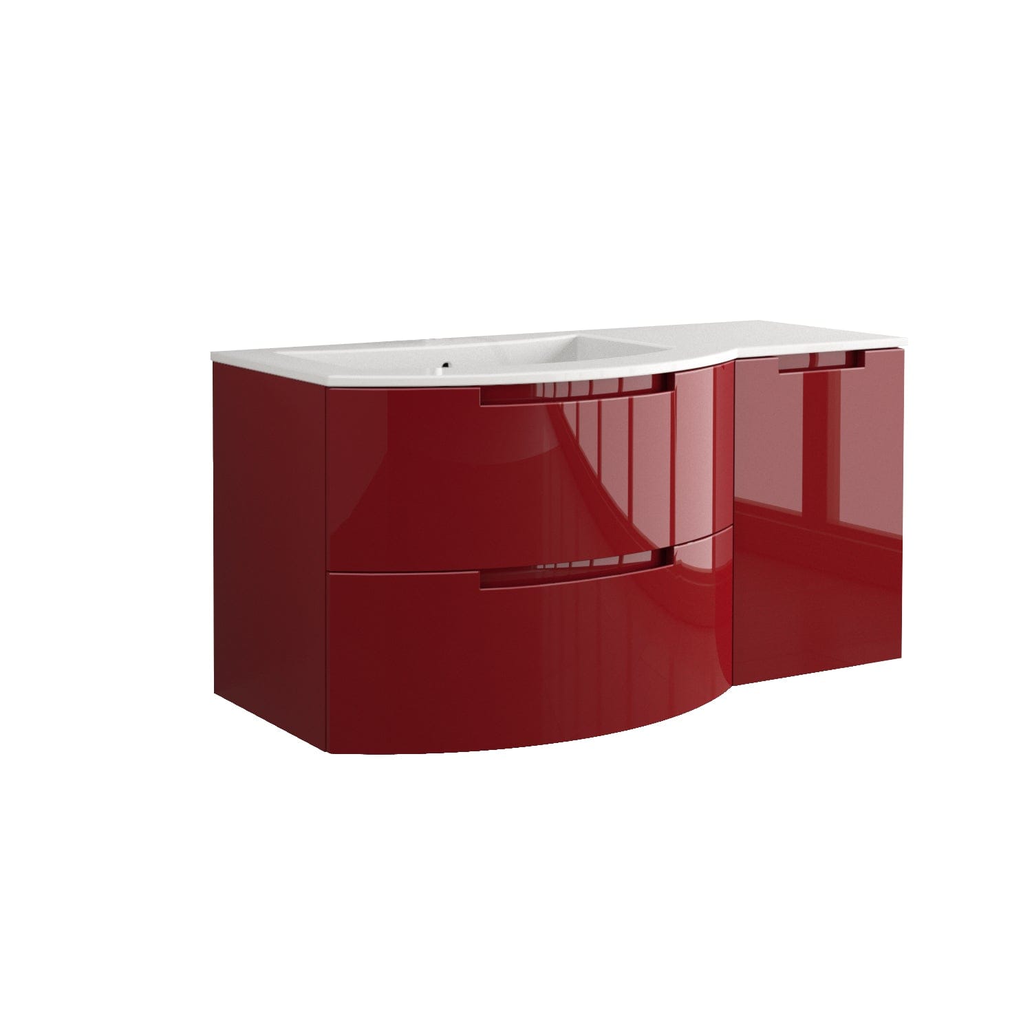 Latoscana OA43OPT2R Latoscana Oasi 43" Vanity with Left Side Cabinet in Red OA43OPT2R